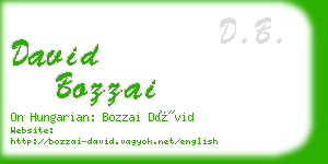 david bozzai business card